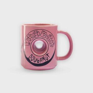 Voodoo Doughnut Voodoo Pink Hole Coffee Mug Ceramic Made in USA Souvenir Kitsch